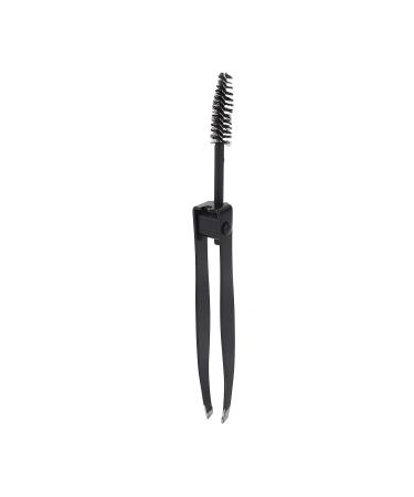 2-in-1 Eyebrow Tweezers with Comb - Multifunctional Makeup Tool for Perfect Eyebrows & Face Hair - Black - Buy Online on GoSupps.com
