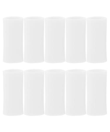Healeved 5 Pairs Gel Finger Sleeve Protectors Finger Covers Silicone Finger Sleeve Cushions and Protects Provide Relief for Finger Cracking Corns Blisters and Calluses White