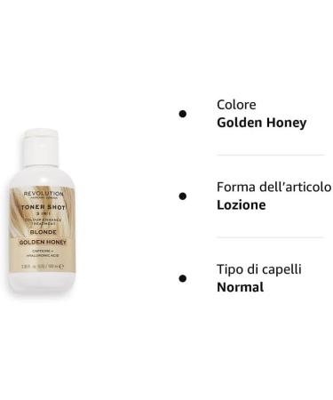 Revolution Beauty London 3-in-1 Blonde Hair Toner Shot 100ml - Golden Honey Semi-Permanent Hydrating Treatment - Buy Online on GoSupps.com