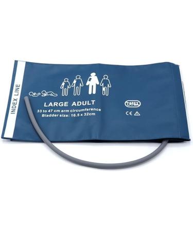 Universal NIBP Cuff for LargeAdult 33-47 cm Single Tube Reusable PU Replacement Blood Pressure Cuff No Connector Large Adult Blue Pu+single L Tube