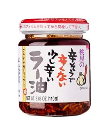 Momoya Taberu Layu Huile assaisonn e au poivre rouge et l'ail 110 g de p te de piment japonais pic e remplie de morceaux d'ail au plat et de poivrons