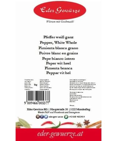 Eder Gew rze - White pepper grains - 1 kg - Buy Online on GoSupps.com
