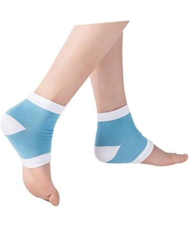 minkissy Socks Moisturizing Heel Socks for Cracked Heels Blue Open Toe spa Gel Socks for Lotion Overnight toeless spa Socks Vented Heel Socks Foot Cover Men and Women Protector Spa - Buy Online on GoSupps.com