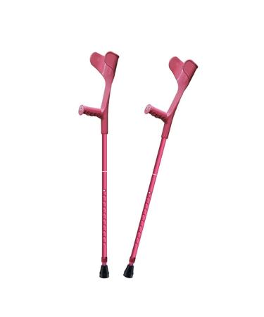 1 Pair 2 Units Crutches Adults Medical Forearm Crutches Folding Walking Sticks Adjustable Crutches for Adults and Children with Heights 140-190cm (Pink) Journey