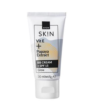 Avon Sk!n Glow BB Cr me l g re avec vitamine E et extrait de papaja SPF 15 Tube de 30 ml