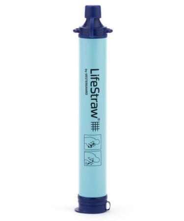 LifeStraw Personal Water Filter for Hiking, Camping, Travel, and Emergency Preparedness Blue 1 Pack