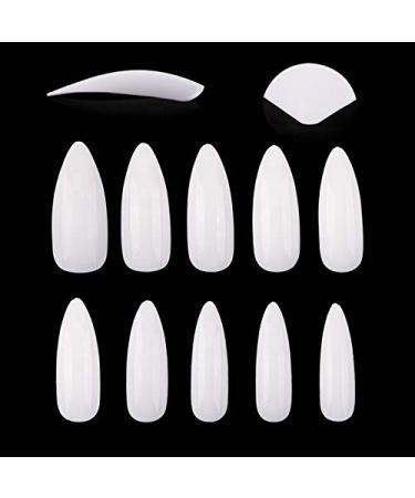 600 Extra Long Stiletto Almond Press On Acrylic Nail Tips - Full Cover for Salon & Home Use - International Shipping Available - Buy Online on GoSupps.com