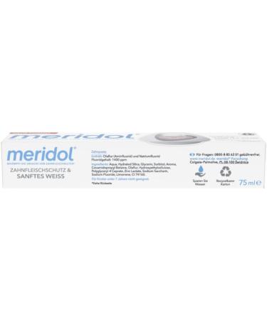 Meridol Toothpaste Gentle White 75 ml - Antibacterial Protection & Naturally White Teeth - Prevent Gum Infections (1-Pack) - Buy Online on GoSupps.com