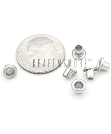 CRAFTMEMORE 2MM Tiny Grommets Eyelets Self Backing - 200PCS for Bead Cores, Clothes, Leather, Canvas (Silver) - Buy Online on GoSupps.com