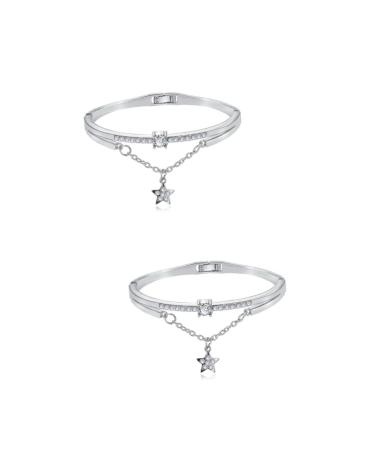 Beaupretty 2st star women bracelet gift ideas for friends gift idea for friends moon bracelet cuff wristband bracelets arm loop star bracelet simple pendant