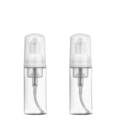 Solustre 2pcs 50ml Empty Refillable Clear Plastic Pump Bottle Mini Foam Dispenser Bottle for Lotion Cream Travel Small Container