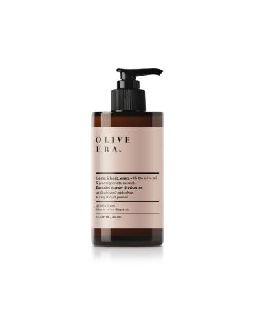 Olive Era Organic Hand and Body Soap with Olive Oil and Pomegranate Extract 400ml for All Skin Types