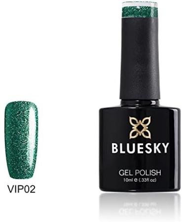 Bluesky Nail Gel Polish GREEN Glitter Sparkling Emerald Green Fine Glitter Sparkle VIP02 Nail Gel Polish UV LED Soak Off 10ml - Buy Online on GoSupps.com