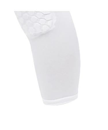 Unisex Knee Brace - Lengthened Anti-Collision Compression Sleeve for Basketball Football Tennis Running | Microfiber Fabric with Hex Cushion | M Size (160-175CM Height) - White - Buy Online on GoSupps.com