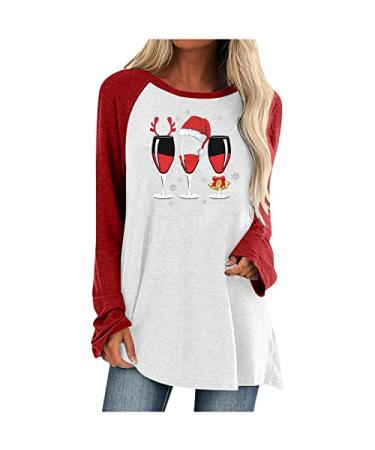 Christmas Shirts for Women Plus Size Long Sleeve Tunic Tops Cute Print Casual Lightweight Mini Sweatshirt Dress Black-2 X-Large