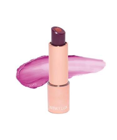 Winky Lux Purrfect Pout Lipstick Semi Sheer Creamy Lipstick With Jojoba Oil and Vitamin E Subtle Berry Natural Lipstick Frisky