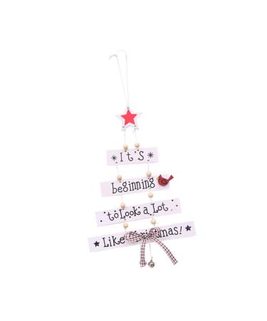 COHEALI Wooden Craft Decorations Emblems Wooden Christmas Decor Hanging Wooden Decorations Pendant Large White Size 1