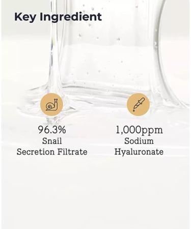Snail Mucin Serum 100ml/3.38fl Advanced Snail Mucin 96% Power Repairing Essence Hydrating Snail Serum Secretion Filtrate 96% Moisturizing Hydrating Brightening Serum. - Buy Online on GoSupps.com