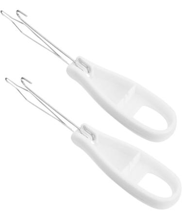 Button Hook Helper 2pcs Clothes Wearing Button Hook Dressing Assistance Tool Button Pulling Wearing Tool Fixed Button Hook 15.5X3X1.5CM White - Buy Online on GoSupps.com