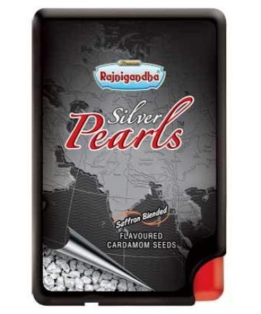 Rajnigandha Silver Pearls Saffron Blended Flavored Cardamom Seed Mouth Freshner