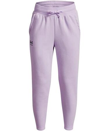 Under Armour Girls Rival Fleece Crop Pant - Violet Void/Midnight Navy - Size Medium - Buy Online on GoSupps.com