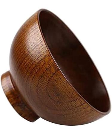SKORDO 6 Pcs Wood Bowls Serving Tableware for Rice Soup Dip Coffee Tea Decoration Wooden Salad Bowl Kitchen Cutlery Set - Buy Online on GoSupps.com
