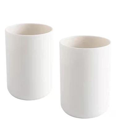 Toothbrush Holders 2 Pieces Bathroom Toothbrush Cup Makeup Brush Bracket Accessory Organizer and Toothbrush Bracket (White and White)