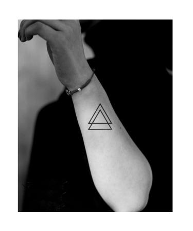Oottati Small Cute Geometric Triangles Temporary Tattoo Wrist - Set of 2 - Buy Online on GoSupps.com