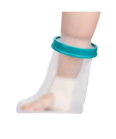 Pruk Waterproof Foot and Ankle Cast Cover for Child Protective Shower Cover for Wounded Foot Ankle Watertight Seal to Keep Wounds Dry Soft Comfortable Reusable Shower Sleeve for Bath Swimming Kid-Foot