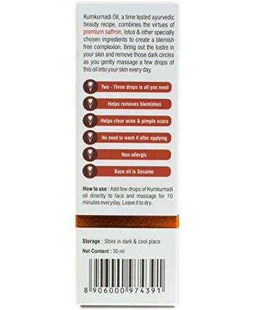 Glamorous Hub Kerala Ayurveda Kumkumadi Oil 30 ml - Pure Herbal Skincare for Radiant Glow | International Shipping Available - Buy Online on GoSupps.com