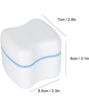 Sky Blue Dental Prostheses Container Cup Box | False Teeth Storage with Filter Screen - Ideal for Travel School & Home Use - Buy Online on GoSupps.com
