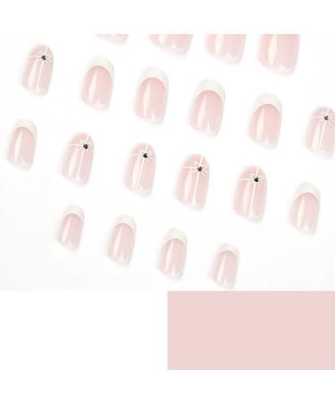 Buy Luvadeyo 24 Pcs Pressed False Nails - Pink & White Medium Long Glue-On Nails for Women & Girls - International Shipping Available - Buy Online on GoSupps.com