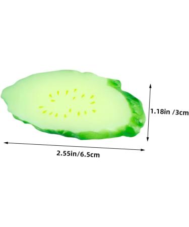 ORFOFE 6pcs Simulation Cucumber Slice Simulation Green Vegetable Green 6.50X3.00X0.50CM - Buy Online on GoSupps.com