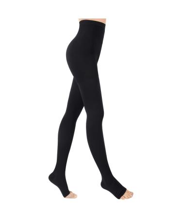 Evolyline 20-30MMHG Medical compression tights women & men Lang class II graded compression stockings men open toe support stockings for pregnancy varicose veins edema black 3xl