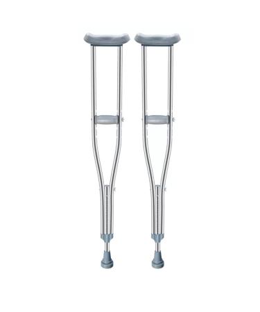 Crutches Stainless Steel Underarm Non-Slip Walking Stick for Elderly (Color : Silver Size : L) Smooth Sailing