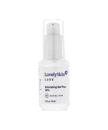 LovelySkin LUXE Exfoliating Gel (15%) Facial Exfoliant with Dead Sea Minerals and Vitamin C Reduces Fine Lines Wrinkles and Enlarged Pores 1 oz