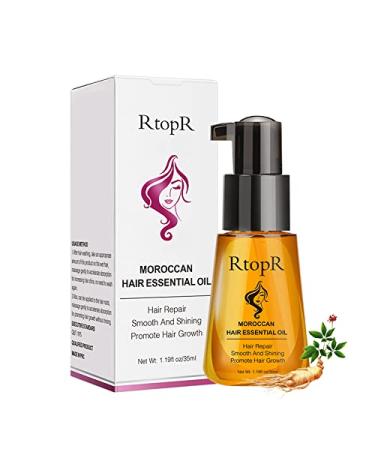 RtopR Moroccan Hair Essential Oil - Prevent Hair Loss  Hair Care Essential Oil for Dry Damaged Hair Men and Women  Healthier Scalp Soft and Light Care for Damaged Hair  Giving Shine and Gloss