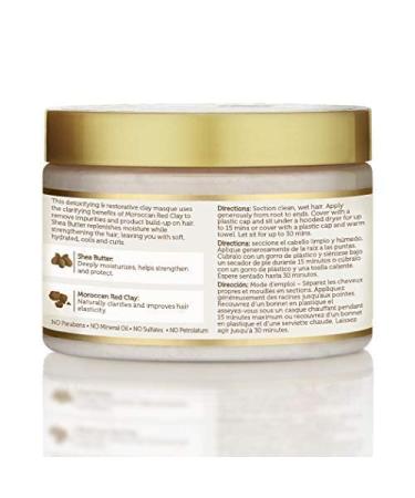 African Pride Moroccan Clay & Shea Butter Heat Mask - 12 oz Pack - Detoxify and Soften Natural Coils & Curls - Buy Online on GoSupps.com