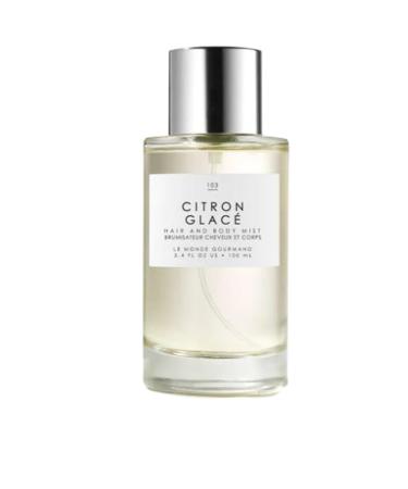 Gourmand Citron Glaze Hair + Body Mist 3.4 Fl.Oz! Blend Of Lemon Jasmine and Rock Sugar! Perfumed Hair & Body Mist For All Day Long-Lasting Freshness! Choose Your Scent! (Citron Glaze)