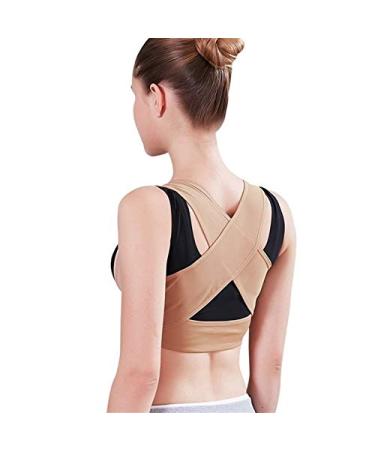 Posture Correction Back Shoulder Posture Correction Backrest Belt Adjustable Strap Spine Gray (Color : Skin Color Size : Medium) vision Skin Color M