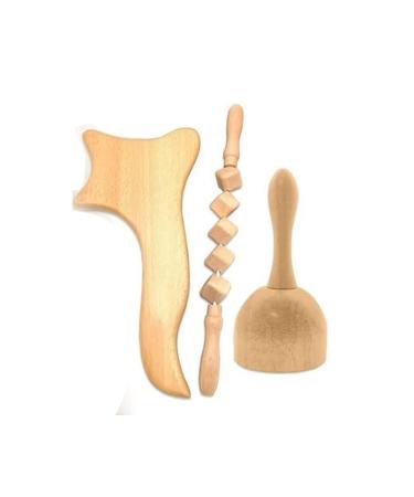 Massage tools massage rolls massage tab massage tool 3-part wood therapy massager wood massage roller wood Gua Sha Roller Fascia for the release of Cellulite sore muscles blast