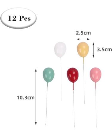 12 Pcs Birthday Cake Topper Sticks Colorful Mini Balloon Topper Sticks Balloon Cake Topper for Wedding Birthday Party - Buy Online on GoSupps.com