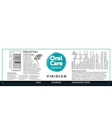 Viridian - Oral Care Complex - 60 Caps | Contributes to Overall Oral Health Normal Function of Gums & Teeth | with Vitamin C & Co-Enzyme Q10 | Nutritionist Formulated - Buy Online on GoSupps.com