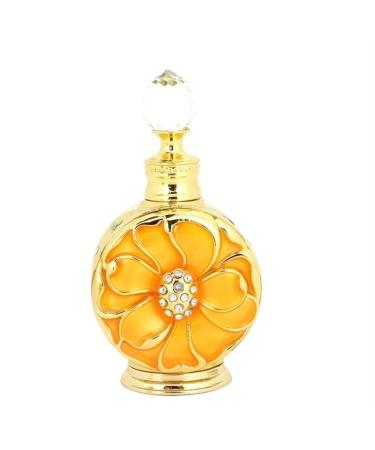 DFJOENVLDKHFE Perfume Bottle Empty Frosted Glass Essential Oil Bottle Refillable Empty Jewelry Decoration Crystal Bottle (Size : 12 Color : Golden flowers) 12 Golden Flowers