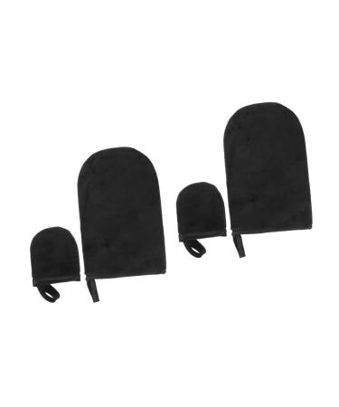 Ipetboom 2 Sets Tanning Gloves Back Lotion Mittens Nail Art Hand Mitt for Tanning Lotion Manicure Protective Gloves Nail Uv Lamp Protection Flocking Nail Supplies