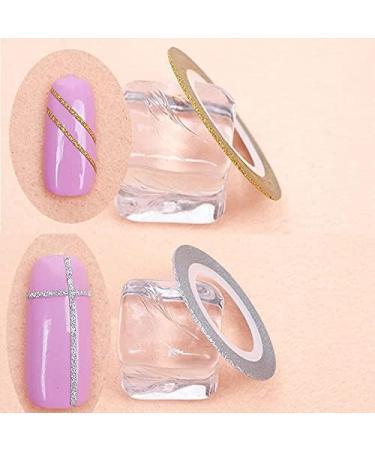 20 Rolls Laser Gold Silver Glitter Nail Art Striping Tape Lines Width 3mm-Striping Tape for Nail Art-Nail Striping Tape Foil-Nail Striping Tape Thick-Nail Striping Tape with Dispenser-Self-Adhesive DIY Nail Art Tape - Buy Online on GoSupps.com