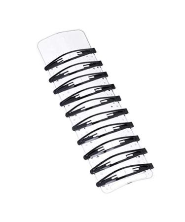 10pcs 6cm Black Snap Hair Clips Simple Oval Metal Barrettes for Girls - Buy Online on GoSupps.com