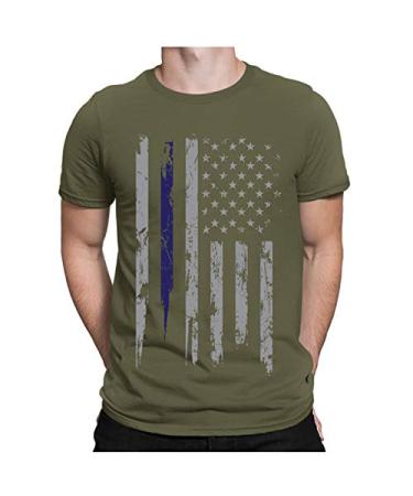 FUNEY Men's Summer T Shirts Novelty 3D Graphic Shirts Cool Print Short Sleeve Crewneck Tees American Flag Patriotic Tshirt B-army green 3X-Large