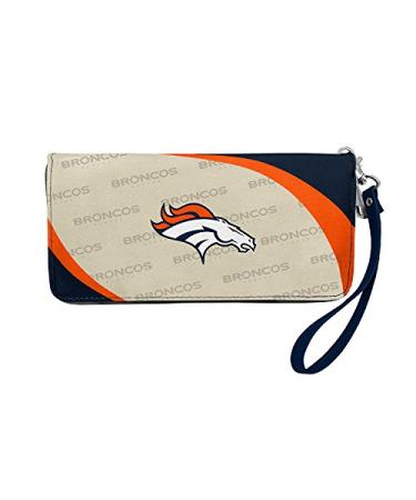 Littlearth womens NFL Denver Broncos Curve Zip Organizer Wallet, Team Color, 8" x 4" x 1"