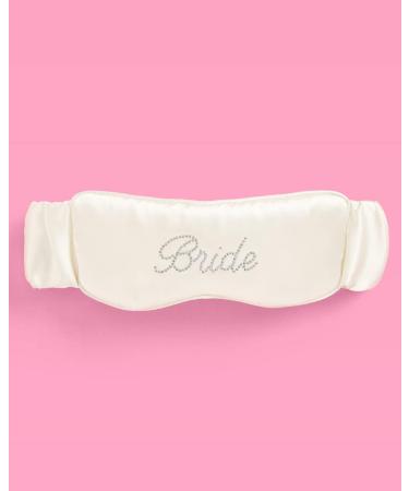 XO Fetti Bride Sleep Mask | Ivory Satin Rhinestone Embroidered - Buy Online on GoSupps.com